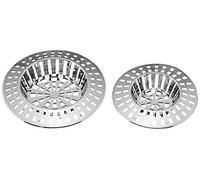 WENKO 4920111100 Drain sieve - set of 2, Plastic, 6 x 6 cm, Chrome