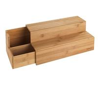 WENKO 53030100 Bamboo steps for coffee & tea - Kitchen rack with drawer, Bamboo, 33 x 17.5 x 15 cm, Brown