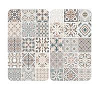 WENKO 53904100 Universal Tile, Set of 2 Hob Covers for All Cookers, Tempered Glass, Gold