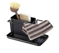 WENKO 55078100 Orio Dish Washing Organizer with Stainless Steel Container, Removable Stable Plastic Base, Dimensions (W x H x D): 21 x 10.5 x 12 cm, Black