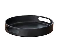 WENKO 55098100 Susie Tray rotates 360° and Bordered, with Practical Handles for Safe Carrying, Made of Powder-Coated Metal (W x D x H): Diameter 26 x 6 cm, Black, Polypropylene