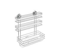 WENKO 5630100 TurboLoc kitchen roll holder Trio fixing without drilling, Metal Metal chrome plated, 32.5 x 34 x 15 cm, Silver shiny
