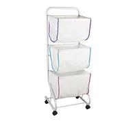 WENKO 62080100 Laundry bin Escala - Powder-coated metal, 44 x 126 x 46 cm, White