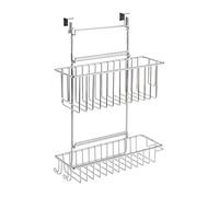 WENKO 8181100 Door-mounted rack for kitchen cupboards - with 2 shelves, Chrome plated metal, 32 x 47 x 12.5 cm, Chrome