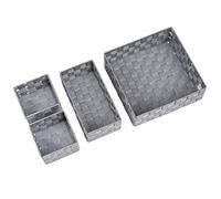 WENKO Adria bathroom basket, grey, 4-piece organiser set, decorative baskets for storage in sizes S, M & L for kitchen, bathroom and the entire household, organiser made of robust polypropylene