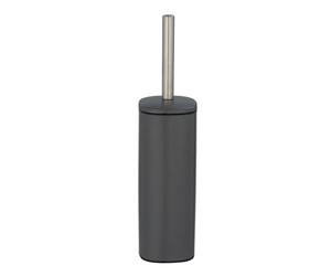 WENKO Alassio Toilet Brush Set Grey, steel, Gray, 9,3 x 39,2 x 9,3 cm