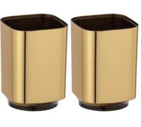 WENKO Auron Gold Holder for Toothbrush and Toothpaste, 10 x 7 x 7 cm (Pack of 2)