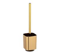 WENKO Auron Gold Toilet Brush Holder High-Quality Plastic with Iridescent Gloss Surface in Gold, Hygienic Toilet Brush, 9 x 38.5 x 9 cm