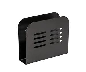 WENKO Baco napkin holder, holder for all common napkins, perfect for paper napkins in different designs, made of powder-coated metal in black, 15 x 12.5 x 4 cm