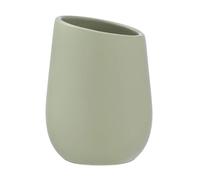 WENKO Badi Lime Green Ceramic Tumbler with Matte Finish Toothbrush Cup for Storing Toothbrush and Toothpaste