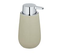 WENKO Badi Liquid Soap Dispenser 0.32 L, Ceramic, Beige, 16 x 8 x 9.5 cm