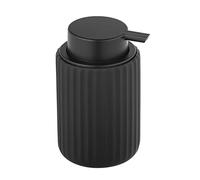WENKO Badi Liquid Soap Dispenser 0.32 L, Ceramic, Black/Black, 1