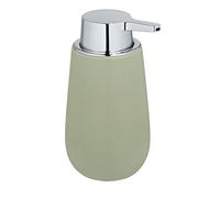 WENKO Badi Liquid Soap Dispenser 0.32 L, Ceramic, Lime Green, 16 x 8 x 9.5 cm