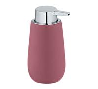 WENKO Badi soap dispenser, refillable liquid soap dispenser made of high-quality ceramic with matt surface, pump head made of robust plastic, 320 ml capacity, 9.5 x 16 x 8 cm, dusky pink