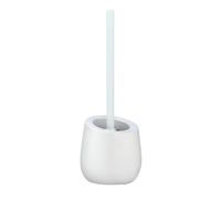WENKO Badi Toilet Brush and Brush Set Made Ceramic with Matte Surface Including Toilet Brush Diameter 7.5 cm Silicone Brush Head in Black with Non-Stick Effect Diameter 13.5 x 38 cm
