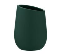 Wenko Badi toothbrush mug, cup made of high-quality ceramic with matt surface, for storing and toothpaste, perfect bathroom & guest WC, dark green, 25200100, 8 x 11 x 8 cm