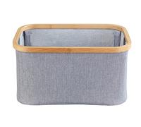 WENKO Storage Basket, Bamboo, Gray, 26 x 20 x 38 cm