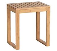 WENKO Bamboo Bathroom Stool, Sustainable Stool for Bathroom and Guest Toilet, Furniture Made Bamboo, Seating and Shelf for Living Room and Bedroom, Beautiful Step, 40 x 30 x 46 cm, Natural