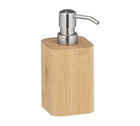 WENKO Bamboo Soap Dispenser, Refillable Pump Bottle Made of Sustainable Bamboo, Pump Dispenser for Kitchen and Bathroom, Bathroom Accessory with Capacity for up to 220 ml Soap, 9.3 x 16.5