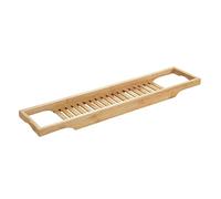 WENKO Bambusa Bath Tray Made Bamboo with Practical Storage Space for Bathroom Utensils, Spacious Bath Attachment, Sustainable Bath Mat, 70 x 4.5 x 16 cm, Natural