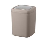 WENKO Barcelona S Swing Top Bin Taupe Cosmetic Bin Completely Shatterproof Capacity 3 L Plastic (TPE) 15 x 20 x 15 cm