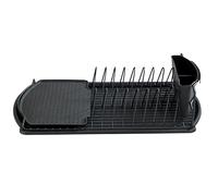 WENKO Basic Black Dish Drainer, Metal, 11 x 26.5 x 47.5 cm