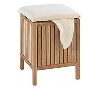 WENKO Bathroom and Household Stool Norway Solid Walnut - Stool, Walnut Wood, 39 x 52 x 39 cm, Walnut