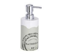 WENKO "Bathroom Ceramic Soap Dispenser, White/Beige