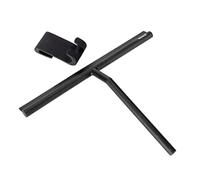 WENKO Bathroom squeegee Mola XXL, shower squeegee with extra wide wiping surface for mirrors and tiles, made of stainless steel coated with silicone, incl. hanging device for shower walls, black