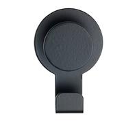 WENKO Blandas Wall Hook Matte Black - Adhesive Hooks No Drilling Required Towel Holder Stainless Steel 5 x 7.5 x 2.5 cm Black