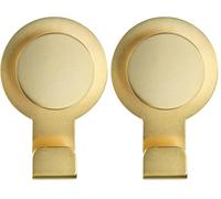 WENKO Blandas Wall Hook Matte Gold - Adhesive Hooks No Drilling Required Towel Holder Stainless Steel 5 x 7.5 x 2.5 cm Gold (Pack of 2)
