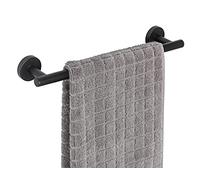 Wenko Bosio Bath Towel Rail Long Towel Rail with Plenty of Space for Bath Towels & Towels Solid Quality Rustproof Stainless Steel with Matte Finish 40 x 5.5 x 7 cm Black