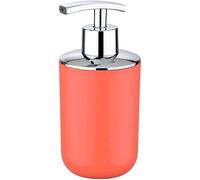 WENKO Brasil Soap Dispenser, Refillable Soap Dispenser for Bathroom and Kitchen, Made of Shatterproof Plastic, BPA Free, Capacity 320ml, 7.3 x 16.5 x 9 cm, Coral