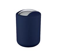 Wenko Brasil Swing Cover Bin, TPE, Dark Blue, 14 x 14 x 21 cm, 2 L