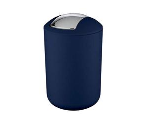 WENKO Brasil Swing Cover Bin, TPE, Dark Blue, 19.5 x 19.5 x 31 cm