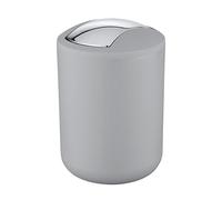 WENKO Brasil Swing Cover Bin, TPE, Grey, 14 x 14 x 21 cm