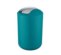 WENKO Brasil Swing Cover Bin, TPE, Petrol Blue, 19.5 x 19.5 x 31 cm