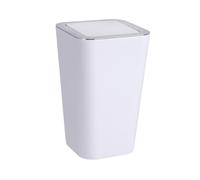 WENKO Candy Swing Cover Bin, ABS/PS, White/Chrome, 18 x 18 x 28.5 cm