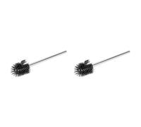 WENKO Cepillo repuesto silicona con limpiador de borde, Stainless-Steel, Silver, 7.5 x 7.5 x 35 cm (Pack of 2)