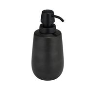 WENKO Ceramic Dispenser mod. Nerno for Liquid soap or Disinfectant in Elegant Black with Plastic Pump Head, Dimensions 8 x 18.5 x 8 cm, 8 x 18,5 x 8 cm