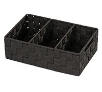 WENKO Cesto organizador Adria 3 compart. Griff Negro, Polypropylene, Black, 21 x 32 x 10 cm