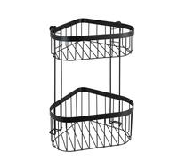 WENKO Classic Plus 23882100 Corner Shelving Unit 2 Levels 23.5 x 33 x 18.5 cm Stainless Steel Black