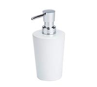 WENKO Coni Soap Dispenser, Ceramic, White/Silver, 9.2 x 7.8 x 16.4 cm
