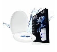 WENKO Crevada DuroUnbreakable Toilet Seat 39 x 45.5 cm Maximum Load 1500 kg Unbreakable and Durable with Easy-Close Mechanism and Microfibre Cloth