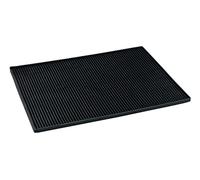 WENKO Dish draining mat Maxi, extra large rubber mat with studded texture for drying dishes & glasses, sink mat made of high-quality plastic, dishwasher-safe, 40 x 30 cm, black