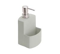 WENKO Dispensador de Gel con reposa cepillos Festival gris, Grey, 3.9 x 7 x 3.9
