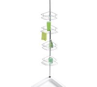 WENKO 21803100 Telescopic corner shelf Dolcedo, Stainless steel, 31 x 65-275 x 23 cm, Shiny