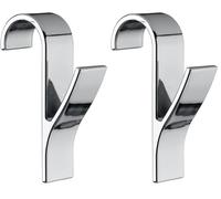 WENKO Door/Radiator Hooks, Chrome, 7 x 2.5 x 10.5 cm, Set of 2 (Pack of 2)