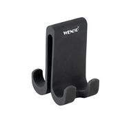 WENKO Double shower hook Verna Duo, wall hooks made of silicone for shower cabins with a wall thickness of up to 10 mm, offers plenty of space for hanging up sponges, towels and shower utensils, black
