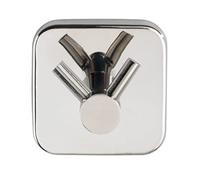 WENKO Duo Mezzano Wall Hook, Towel Hook, Bath Hook, Stainless Steel, 5.5 x 5.5 x 5.5 cm, Shiny
